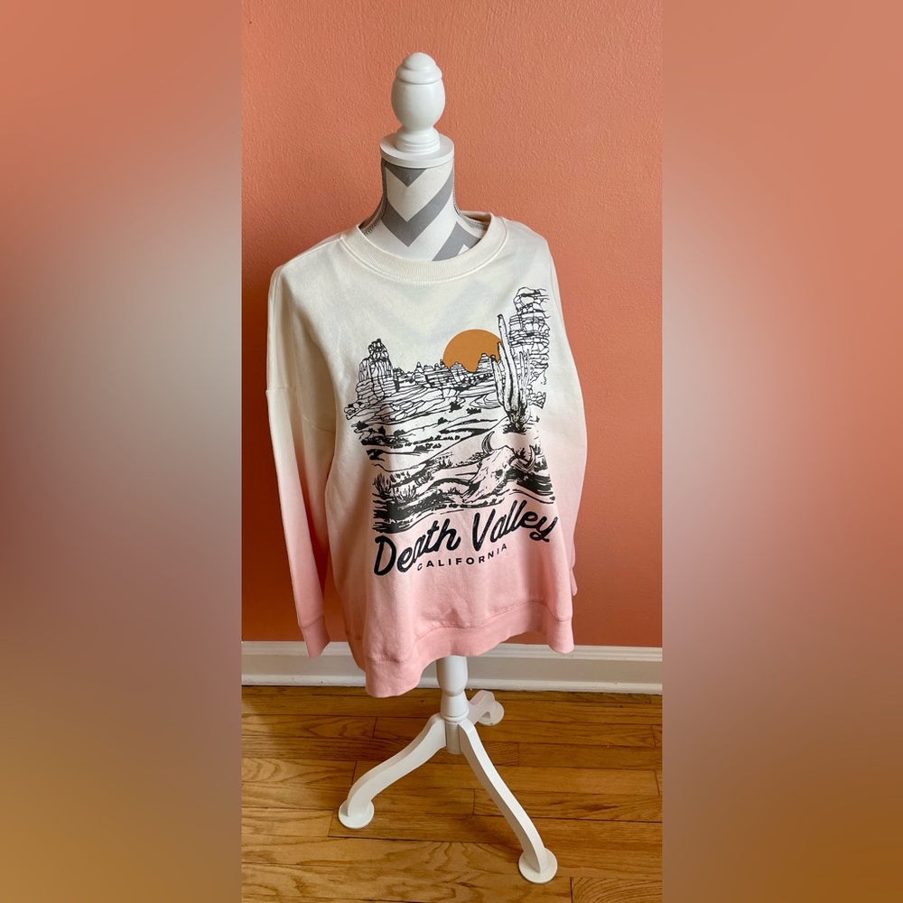 Terra & Sky Pink and White Crew Neck Sweatshirt